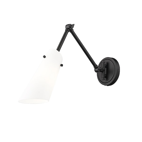 Z-Lite Julia Wall Sconce, 1-Light, 5.25 In.W x 29.75 In.L x 5.25 In.H, Matte Black/Opal 350S-MB - main